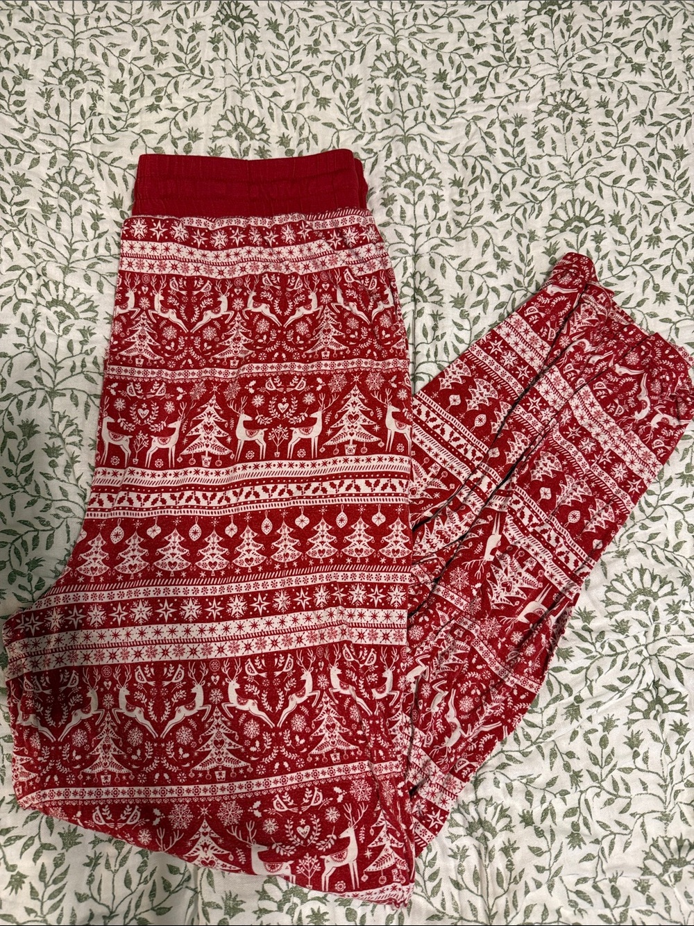 Little Sleepies Red Holiday Print Joggers